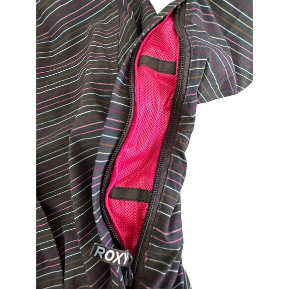Roxy 5K Silver Snowboard/Ski Jacket Black With Multicolor Pinstripe Size XL - Picture 15 of 16